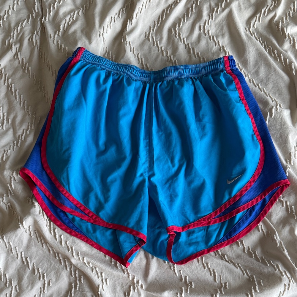 Nike Women’s Bright Blue Athletic Shorts with Pink Trim